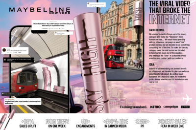 La campagne maybelline cosmetics cgi  marketing d'origiful