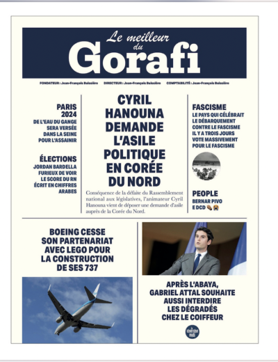 "Le Meilleur du Gorafi" en 2024 dans un livre 