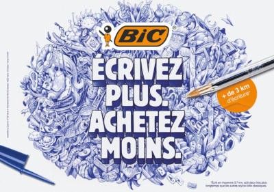 Avec BIC, “écrivez plus, achetez moins"